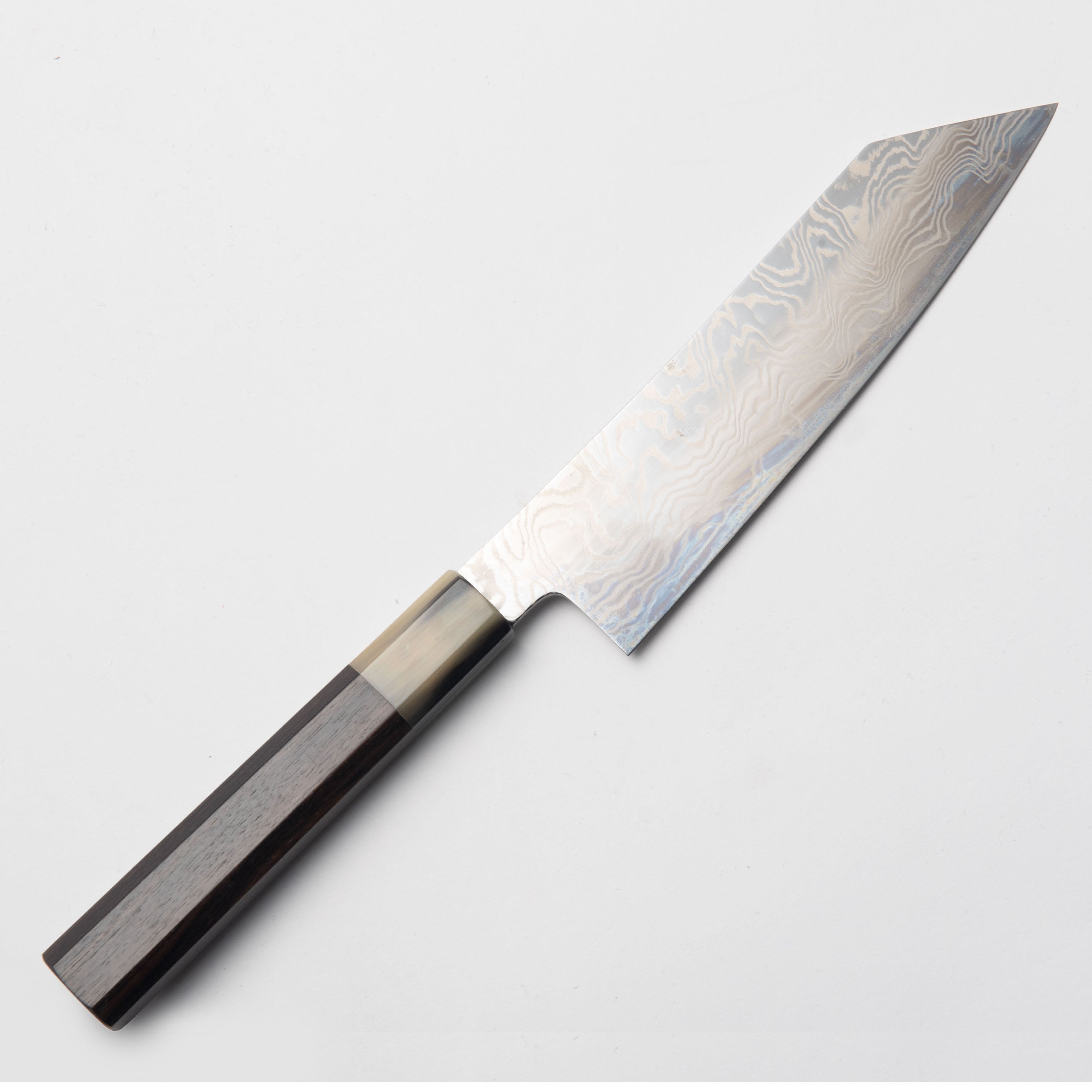 Shogo Yamatsuka's Nickel-Damascus steel Curved-Santoku 180mm
