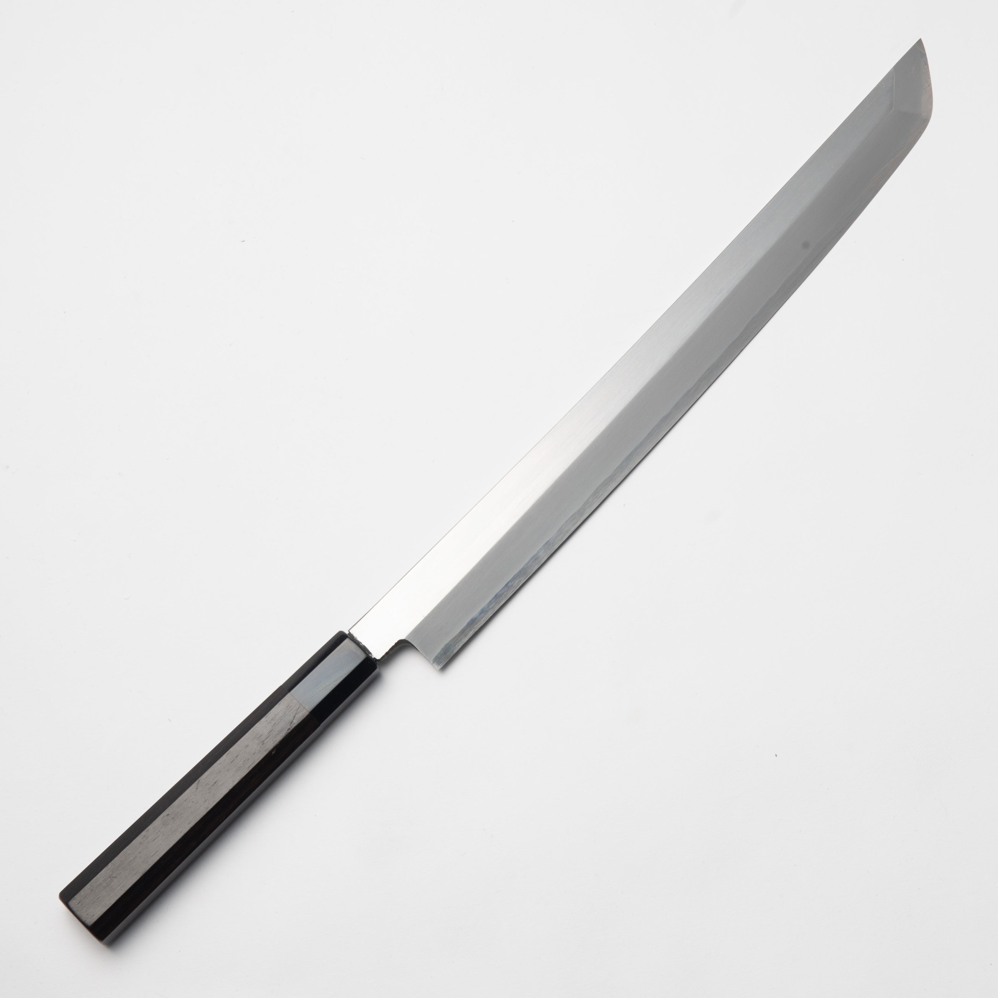 Ginsan Steel Yanagiba Kiritsuke 330mm, Ebony Handle with Buffalo Horn Ferrule